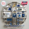 Kansas City Royals themed wall clock featuring team memorabilia, colors, and logos.!