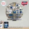 Kansas City Royals themed wall clock featuring team memorabilia.!