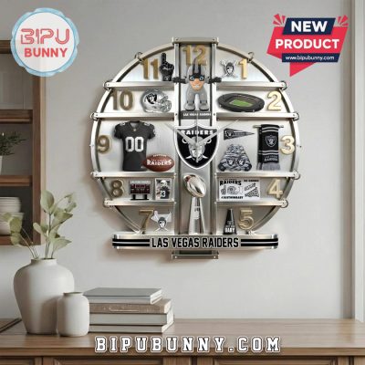 Las Vegas Raiders 3D Effect Home Decor Wall Clock Las Vegas Raiders 3D Effect Home Decor Wall Clock
