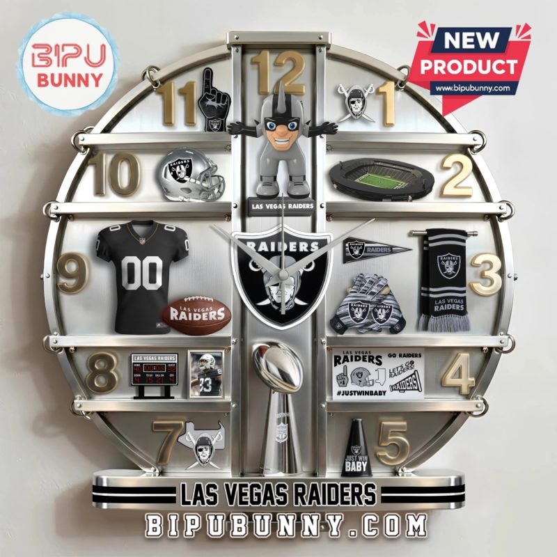 Las Vegas Raiders 3D Effect Home Decor Wall Clock