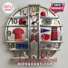 Los Angeles Angels themed wall clock with sports memorabilia replacing hour markers.!