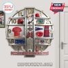 Los Angeles Angels themed wall clock with baseball memorabilia and the team logo.!