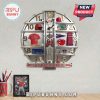 Los Angeles Angels themed wall clock featuring team merchandise and logo in a circular design.!