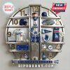 Los Angeles Dodgers baseball fan clock with logo, jersey, cap, stadium, and other baseball memorabilia.!
