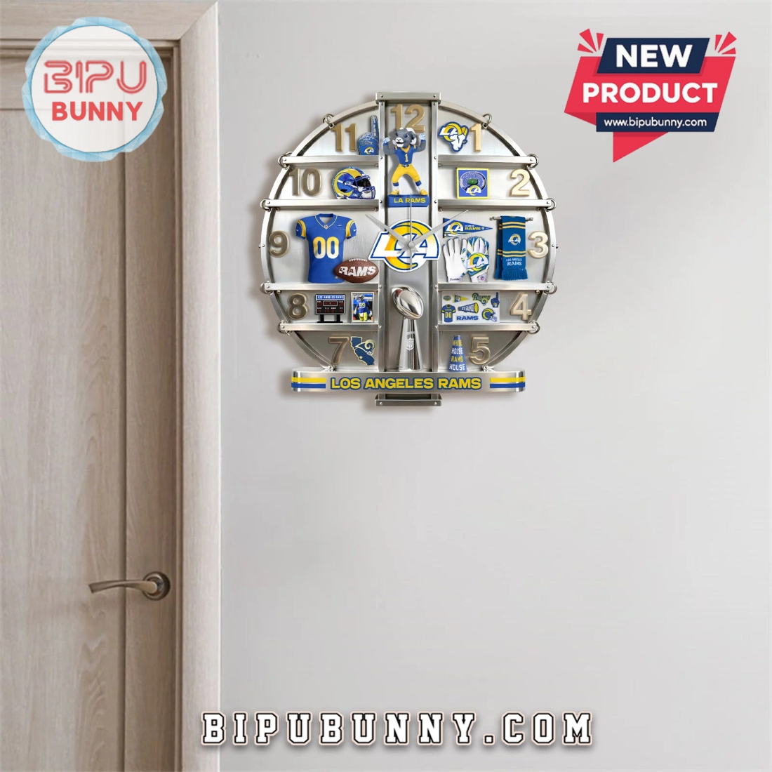 Los Angeles Rams 3D Visual Effect Decorative Wall Clock Los Angeles Rams 3D Visual Effect Decorative Wall Clock