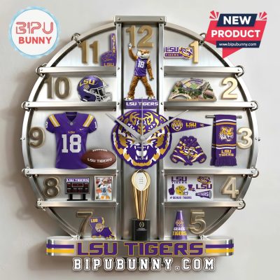 LSU Tigers 3D Visual Effect Home Decorative Wall Clock
