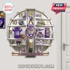 LSU Tigers themed wall clock with football imagery, school colors, and logos. Decorative and functional.!