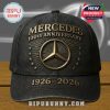 Black cap with 'Mercedes 100th Anniversary' and '1926-2026' text surrounding the Mercedes logo.!