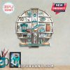 Miami Dolphins themed novelty wall clock with team logos, jersey, and stadium imagery as hour markers.!