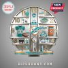 Miami Dolphins themed wall clock with team emblems and colors, football gear, stadium, mascot, and the Super Bowl trophy replica.!