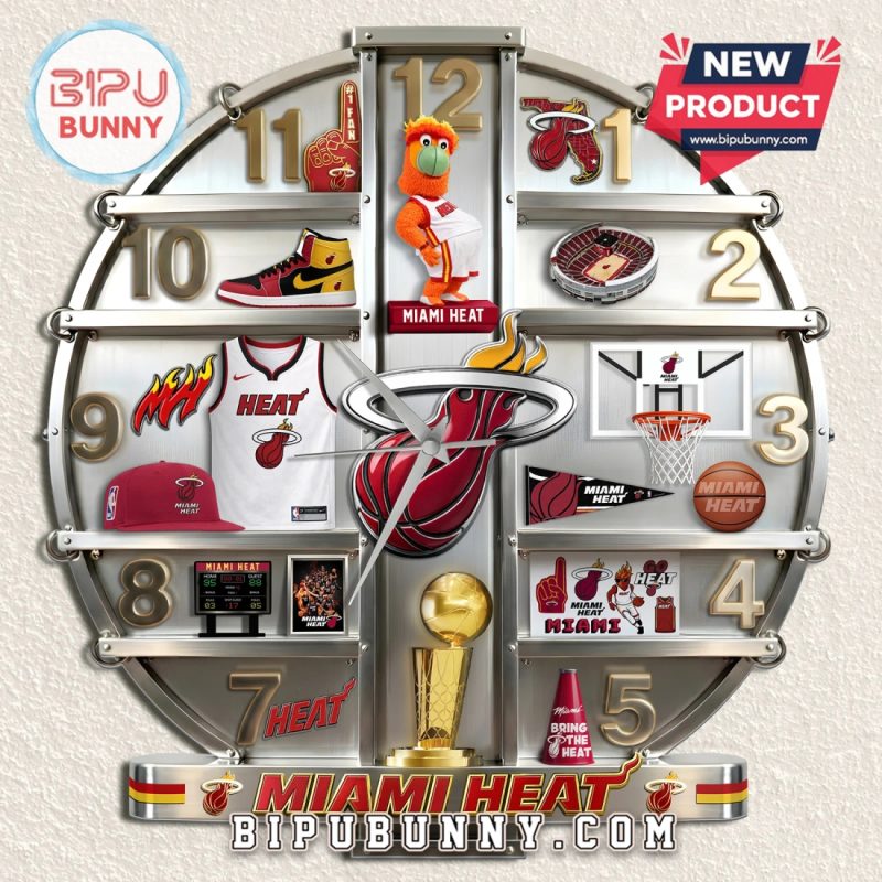 Miami Heat 3D Visual Effect Fan Theme Wall Clock