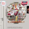Miami Heat-themed clock with team merchandise like jersey, mascot, basketball, and trophy arranged as hour markers.!