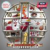 Miami Heat themed clock featuring team memorabilia instead of numbers on a silver background.!