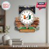 Miami Hurricanes stadium wall clock featuring Hard Rock Stadium scoreboard and Sebastian the Ibis mascot.!