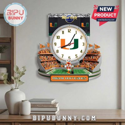 Miami Hurricanes 3D Stadium Visual Effect Decorative Wall Clock