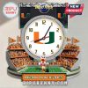 Miami Hurricanes stadium wall clock featuring Hard Rock Stadium and Sebastian the Ibis mascot.!