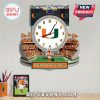 Miami Hurricanes stadium wall clock featuring the team mascot and Hard Rock Stadium backdrop.!