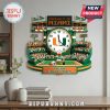University of Miami Hurricanes stadium-shaped wall clock showing fans and Sebastian the Ibis.!
