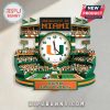 Miami Hurricanes stadium clock featuring the team logo and colors, surrounded by a crowd scene and scoreboard.!