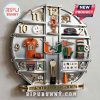 Miami Hurricanes themed clock with football memorabilia and team colors!