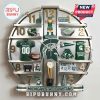 Michigan State Spartans themed clock with team merchandise displayed at each hour marker!