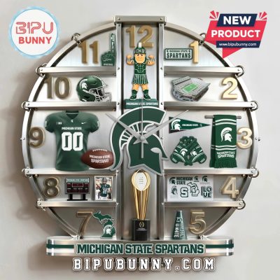 Michigan State Spartans 3D Visual Effect Home Decor Wall Clock