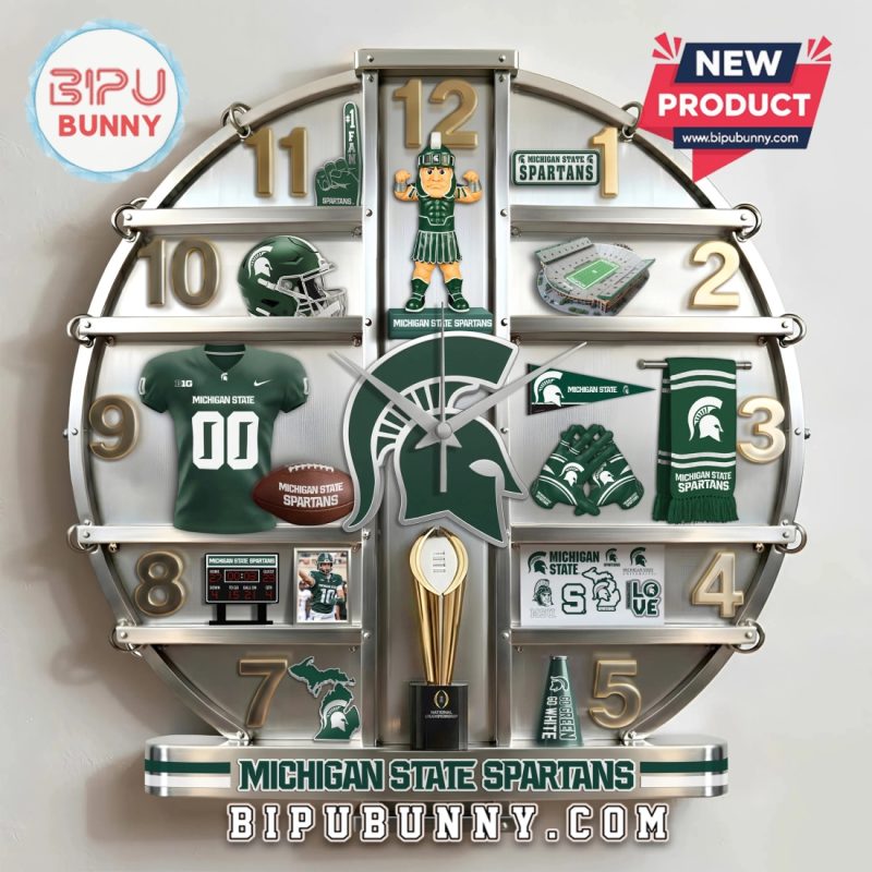 Michigan State Spartans 3D Visual Effect Home Decor Wall Clock Michigan State Spartans 3D Visual Effect Home Decor Wall Clock