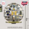 Michigan Wolverines memorabilia clock featuring team emblems, mascot, apparel, and stadium visuals.!