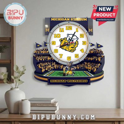 Michigan Wolverines 3D Stadium Visual Effect Decorative Wall Clock