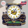 Michigan Wolverines stadium-themed wall clock features the team logo and colors!