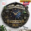 Midnight Hammer themed wall clock with space for custom name, military design elements, Bipu Bunny branding.!