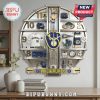 Milwaukee Brewers themed wall clock with team logo, baseball cap, jersey, and other baseball-related items on display.!