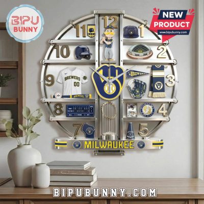 Milwaukee Brewers 3D Effect Home Decor Acrylic Wall Clock