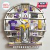 Minnesota Vikings themed clock featuring team merchandise around the numbers.!