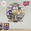 Minnesota Vikings themed clock featuring football memorabilia on the hour marks!