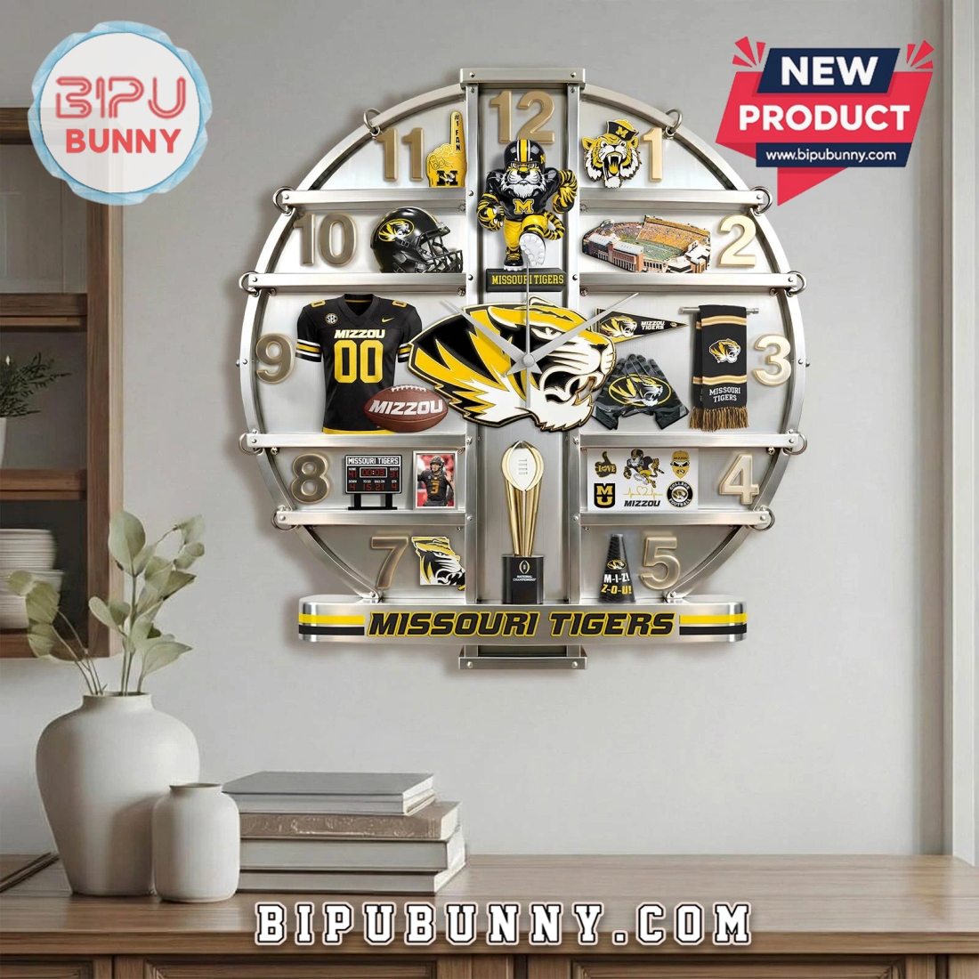 Missouri Tigers 3D Effect Decorative Wall Clock Missouri Tigers 3D Effect Decorative Wall Clock