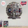 New England Patriots decor clock featuring team memorabilia on numbered shelves!