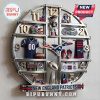 New England Patriots themed wall clock with team memorabilia on each hour!