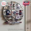 New England Patriots themed clock with team memorabilia as hour markers.!