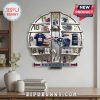 New England Patriots themed wall clock featuring team logos, helmet, jersey and stadium replicas.!