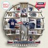 New England Patriots memorabilia clock, featuring jersey, stadium, and logo.!