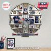 New England Patriots wall clock with team-themed emblems representing each hour.!