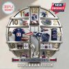 New England Patriots themed wall clock with team logo, jersey, helmet, stadium, and other related memorabilia as hour markers.!