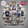 New England Patriots themed clock featuring football memorabilia!