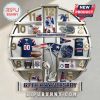New England Patriots 67th Anniversary clock design featuring team memorabilia and logos for print-on-demand products.!