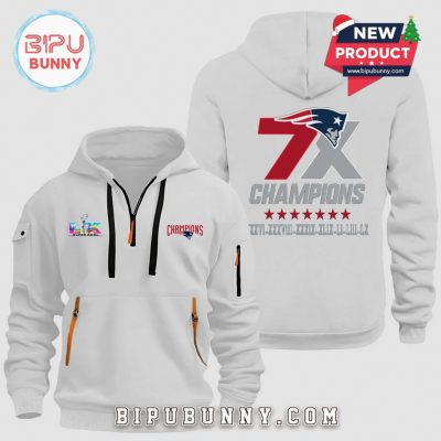 New England Patriots 7X Champions Super Bowl Half-Zip Hoodie