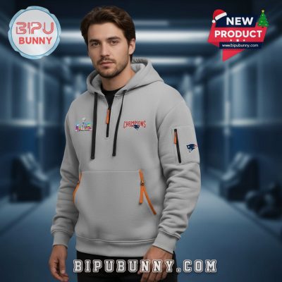 New England Patriots 7X Super Bowl Champions Commemorative Half-Zip Hoodie
