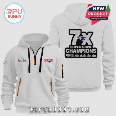 New England Patriots 7X Super Bowl Champions Half-Zip Hoodie