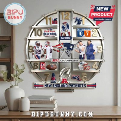 New England Patriots AFC Champions 3D Visual Wall Decor Clock