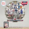 New England Patriots decorative wall clock with images of players and logos around the clock face.!